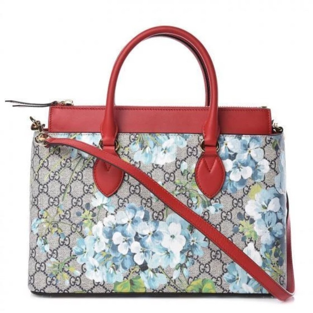 NWT Gucci Blue Blooms Satchel comes with strap
